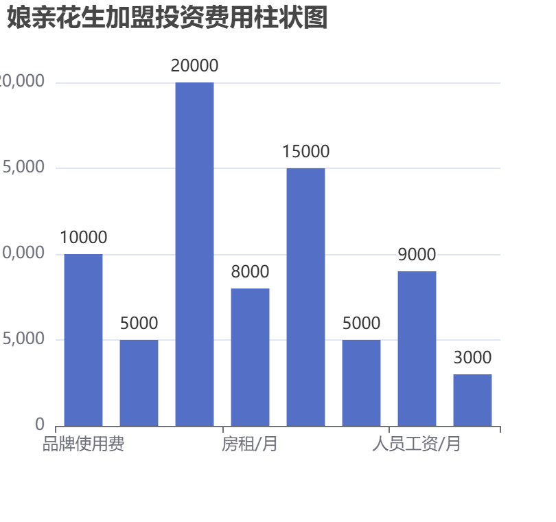 娘親花生加盟投資費用柱狀圖表